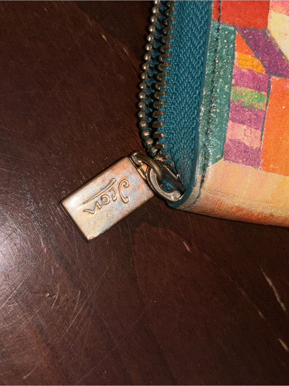 Multicolor Geometric Zip-Around Wallet - Picture 5 of 5